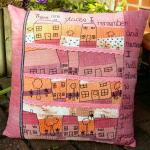 Hand Embroidered Art Pillow. "our..
